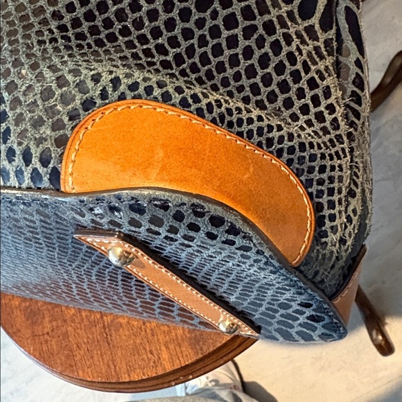 Pebble Grain Domed Crossbody – Dooney & Bourke Dooney & Bourke  Shoulder Bag Navy/saddle, brown trim  leather  soft  textured main image 1